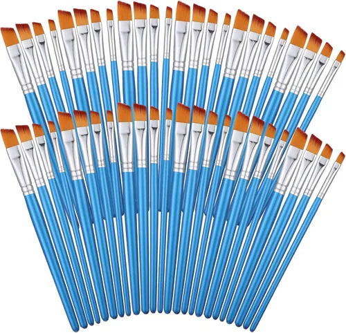 Miniatura 10 de Sherr Juego de 48 pinceles de pintura acrílica a granel, pintura de madera para detalles, manualidades, niños, artistas, adultos, acuarela, aceite