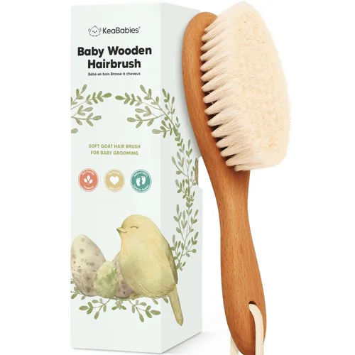 Miniatura 14 de Cepillo de madera para cabello de bebé para niñas y niños, cepillo para cuna, peine de bebé recién nacido, peine de cerdas de cabra suaves para Rubor