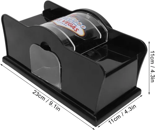 Miniatura 2 de Barajador manual de cartas de 1-2 barajas para blackjack, póker, silencioso, manivela, equipo de casino máquina barajadora de cartas para jugar a