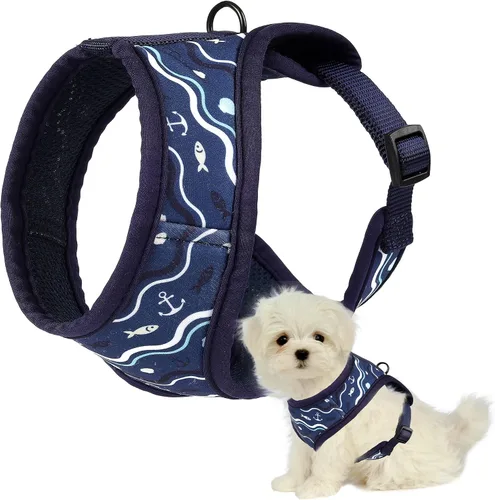 Miniatura 37 de Mile High Life Arnés para perro, chaleco floral de malla de aire para perros y gatos pequeños de 20 libras, fácil de poner, cierre fácil ajustable