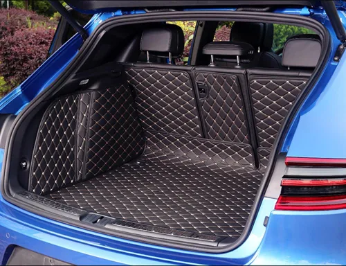 Compatible con Porsche Macan (modelo de combustible), alfombrilla de maletero + protector de asiento trasero + cubierta de lados altos, alfombrilla