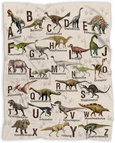 Miniatura 17 de Manta de dinosaurio para regalo, manta de franela ultra suave y acogedora, manta de forro polar ligera y mullida, manta de felpa cálida para sofá
