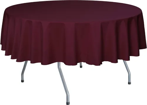 Miniatura 40 de Ultimate Textile Mantel redondo de lino de poliéster de 60 pulgadas, se adapta a mesas de menos de 60 pulgadas de diámetro, naranja neón