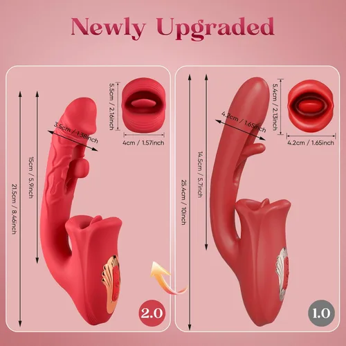 Miniatura 5 de Vibrador para adultos, juguetes sexuales para mujeres, juguete sexual de rosa-lengua, consolador, vibrador de punto G con 10 lamidas, succión