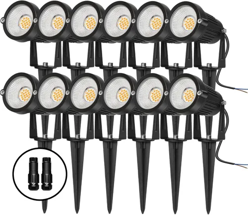 Miniatura 9 de REEGOLD Luces de paisaje de bajo voltaje para exteriores: 7W 700LM Iluminación LED de paisaje con conectores para árbol jardín patio camino Focos
