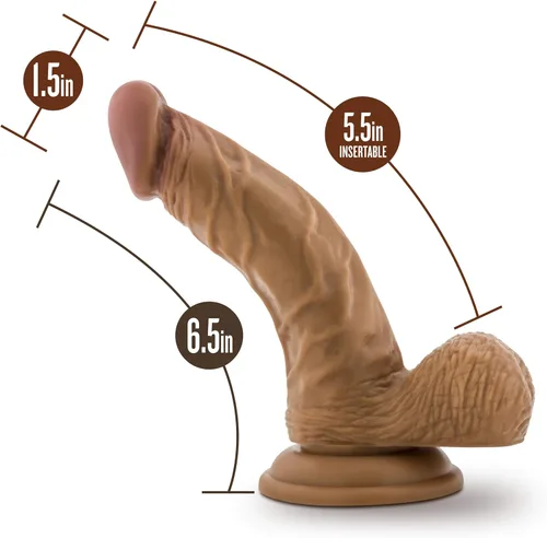 Miniatura 3 de Blush Coverboy: Consolador curvo de 6.5 pulgadas con bolas ~ 1.5 pulgadas de ancho G-P-Spot Real Feel Consolador masajeador ~ Con ventosa compatible