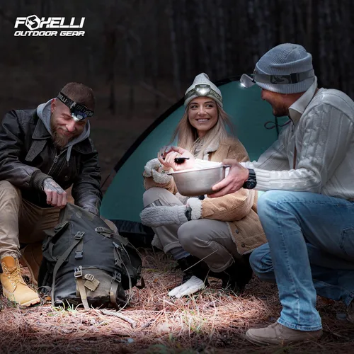 Miniatura 7 de Foxelli Faro LED recargable USB-C – Lámpara de cabeza súper brillante y ligera para correr, acampar, senderismo y trabajo – Ajuste cómodo para Rosa