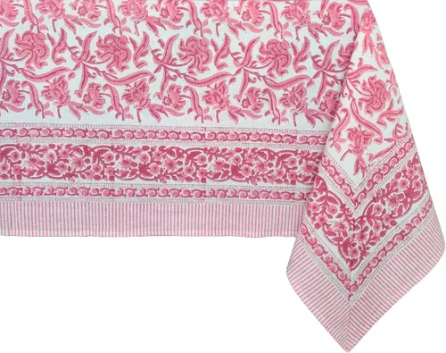 Miniatura 32 de ATOSII Mantel 100% algodón, Amara, floral, hecho a mano, rectangular, de lino, para cocina, comedor, fiestas, bodas, exteriores, picnics, Pascua