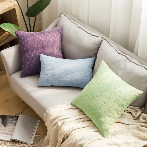 Miniatura 201 de MIULEE - Juego de 2 fundas de almohada decorativas de lino de arpillera navideñas, modernas, estilo campestre, rústicas, tejidas, con textura