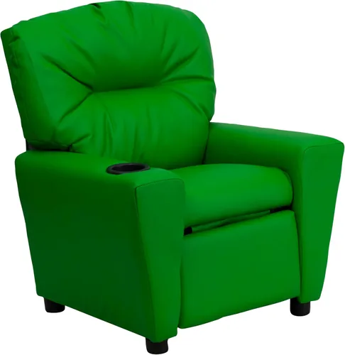 Miniatura 20 de Flash Furniture Chandler LeatherSoft - Silla reclinable para niños con portavasos y reclinable de seguridad, silla reclinable contemporánea