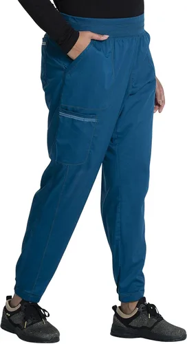 Miniatura 5 de Cherokee WW011 - Pantalones médicos para mujer, tiro natural, uniforme médico, 5 bolsillos, cintura elástica, ultra suave, elástico de 2 vías, WW011