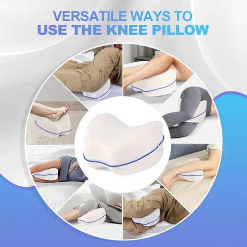 Miniatura 5 de Almohada de rodilla para personas que duermen de lado para dolor de espalda, almohada de piernas para dormir de lado, cojín de espuma viscoelástica