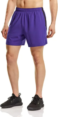TSLA - Pantalones cortos para correr para hombres, pantalones cortos deportivos para entrenamiento y ejercicio, de secado rápido, pantalones cortos