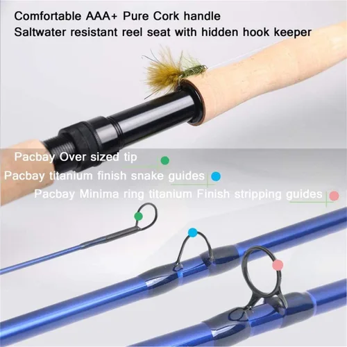 Miniatura 5 de M MAXIMUMCATCH Maxcatch Predator Big Game y caña de pescar con mosca de agua salada: 7'11''/9'2''/10', 4 piezas, 8/9/10/11/12