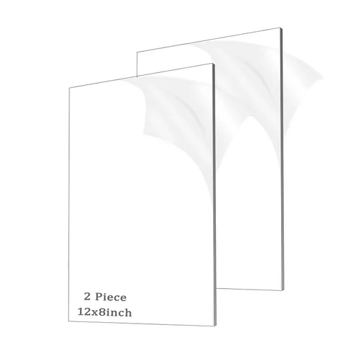 Miniatura 14 de 2 piezas de hojas de acrílico de 1/8" de espesor (3mm) de plexiglás transparente fundido de 12” x 16” con papel protector para letreros, proyectos