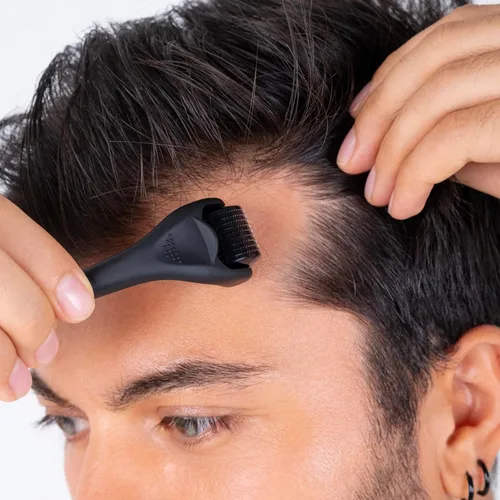 Miniatura 9 de Derma Roller para cuerpo, cabello y esculpdo, 540 microagujas de titanio para microagujas dérmicas, rodillo de microagujas para hombres y mujeres