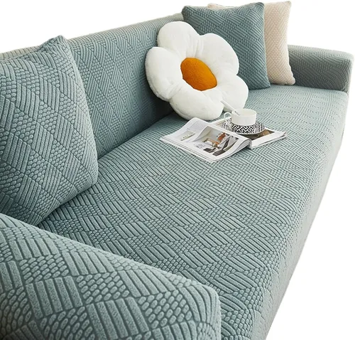 Miniatura 12 de Funda de sofá de alta elasticidad, protector de muebles a prueba de polvo para sofá de 1, 2, 3, 4 plazas, funda antideslizante con correa elástica