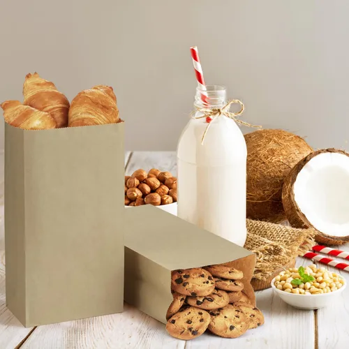 Miniatura 3 de BagDream Paquete de 500 bolsas de almuerzo de papel de 6 libras, bolsa de papel kraft marrón, bolsas de papel pequeñas para aperitivos