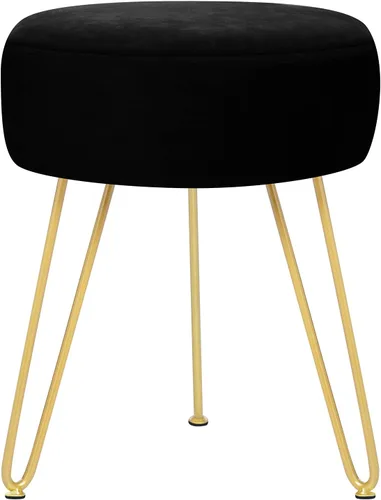 GERANT Taburetes de tocador multifuncionales – Taburete otomano redondo de terciopelo moderno – Taburete tapizado – Taburete de mesa auxiliar con