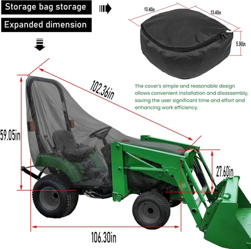 Miniatura 5 de Cubierta de tractor LP95637 para John Deere 1,2,3 Series 2320 2520 2720 3120 3320 3520 3720 3203 4105 Kubota Universal Compact Utility Tractores