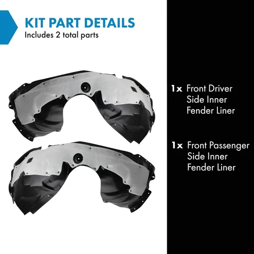 Miniatura 2 de TRQ Juego de protectores de guardabarros interiores delanteros compatibles con Ford Fusion 2013-2016