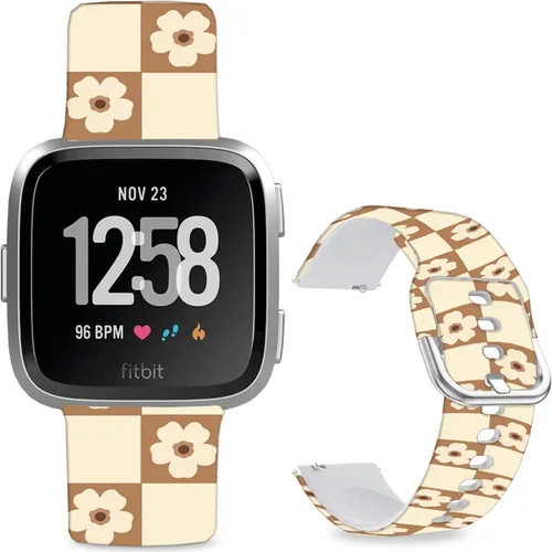 Miniatura 11 de Correas de reloj de silicona suave compatibles con Fitbit Versa 2/Versa/Fitbit Versa Lite/SE, correa de repuesto con bonito patrón floral de 0.98