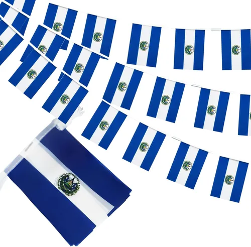 Miniatura 15 de Banderas de cuerda de 100 países, banderines internacionales, banderas del mundo para bares olímpicos, clubes deportivos, decoraciones escolares