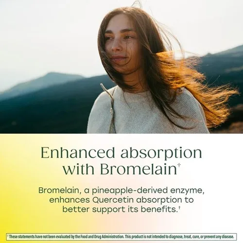 Miniatura 4 de MegaFood Suplemento de quercetina con bromelina, suplemento de apoyo inmunológico respiratorio y estacional, cápsulas de quercetina de 500 mg