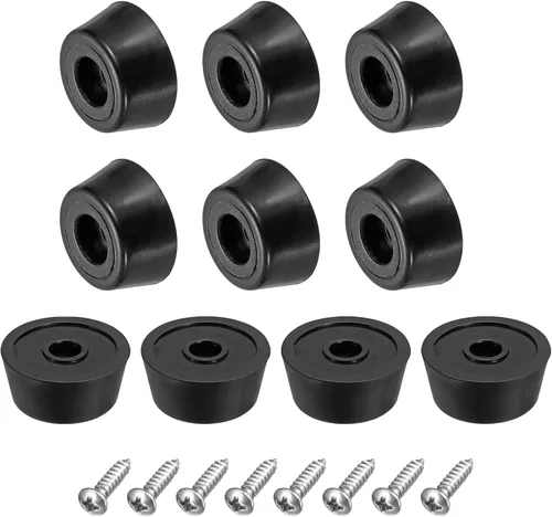 Miniatura 13 de uxcell 10 piezas topes de goma, almohadillas redondas de 0.28 pulgadas de alto x 0.51 pulgadas de ancho con arandela de acero inoxidable y tornillos