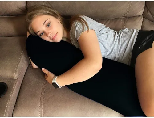 Miniatura 8 de Almohada corporal de microcuentas, lujosamente suave y abrazable con funda extraíble de 30 x 8 pulgadas