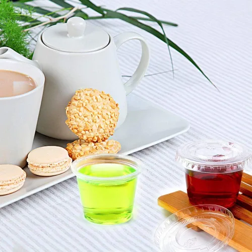 Miniatura 3 de Recipientes de plástico pequeños de polipropileno transparente de 200-1 oz tazas con tapas