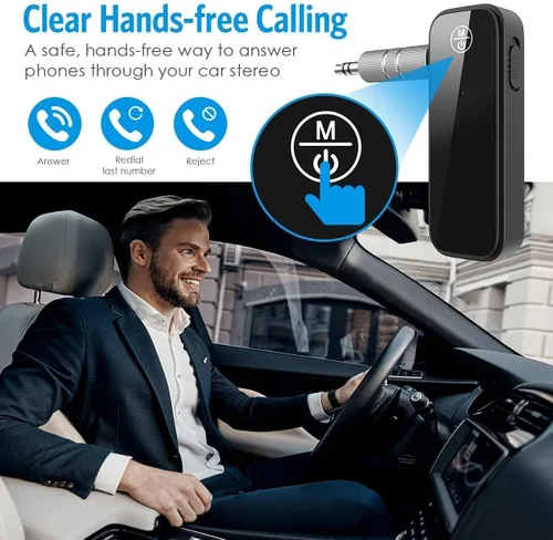 Miniatura 5 de Receptor transmisor Bluetooth 5.3 2 en 1, adaptador de audio Bluetooth inalámbrico AUX para coche, TV, altavoz, sistema estéreo y auriculares