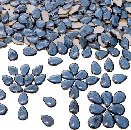 Miniatura 18 de Azulejos de mosaico de cerámica de 1 libra, color aleatorio, tamaño mixto, forma ovalada, piezas de cerámica de mosaico para manualidades