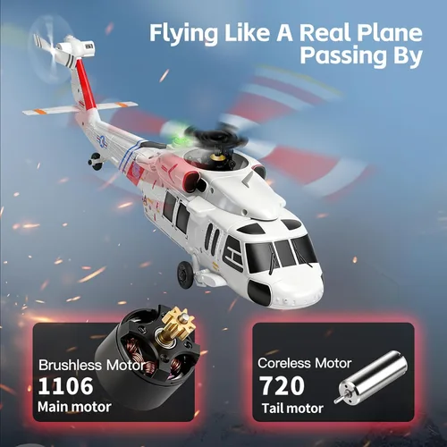 Miniatura 5 de Helicóptero de control remoto K270 UH60L 2.4Ghz 4CH Helicóptero RC Heli Aileronless giroscopio de 6 ejes Presión de aire Retención de flujo óptico
