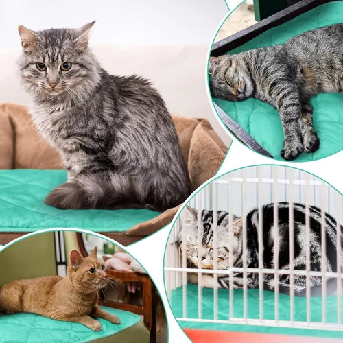 Miniatura 68 de Paquete de 4 Almohadillas Autocalentables para Gatos, Alfombrilla Autocalentable para Perros que Refleja el Calor Corporal, Almohadilla Térmica