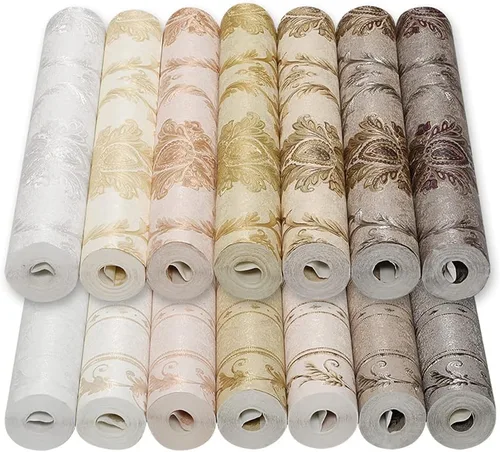 Miniatura 4 de Q QIHANG Papel tapiz de PVC de damasco de flores 3D de lujo europeo para dormitorio, sala de estar, fondo de televisión, decoración retro del hogar