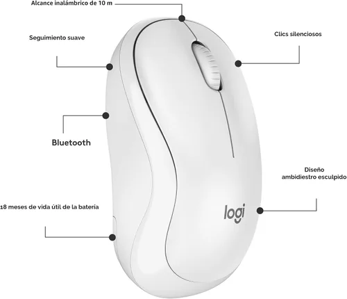 Miniatura 8 de Logitech M240 - Ratón Bluetooth silencioso, inalámbrico, compacto, portátil, seguimiento suave, batería de 18 meses, para Windows, macOS, ChromeOS