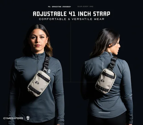 Miniatura 2 de Gymreapers Bolsos cruzados pequeños de viaje para hombres y mujeres con bolsillo oculto, riñonera cruzada impermeable para hombres con cinturón