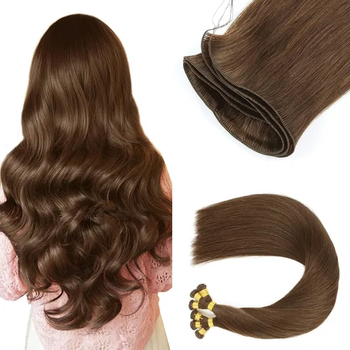 Miniatura 11 de ABH AMAZINGBEAUTY HAIR Extensiones de cabello humano Remy real para coser, atadas a mano, color negro azabache de 18 pulgadas, para mujer, 1.76 onzas