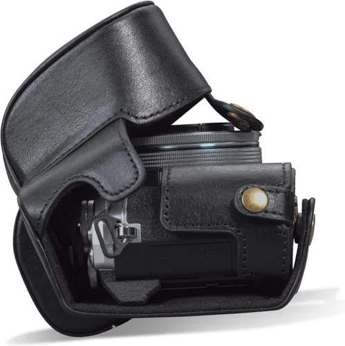 Miniatura 3 de MegaGear MG1932 Ever Ready - Funda de piel auténtica para cámara compatible con Olympus OM-D E-M10 Mark IV, color negro