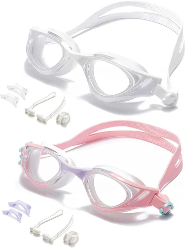 Miniatura 14 de Gafas de natación, visión súper clara, gafas de natación para adultos, adecuadas para todo tipo de programas de natación Negro Blanco