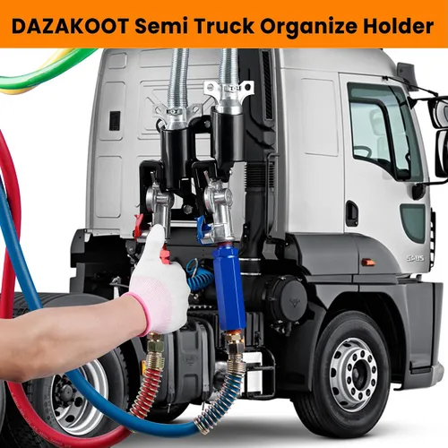 Miniatura 7 de Soporte para Glad Hand, Dazakoot 2 Enchufes y 2 Soportes Glad Hand para Camión Semirremolque, Soporte Organizador para Cable de Freno de Aire