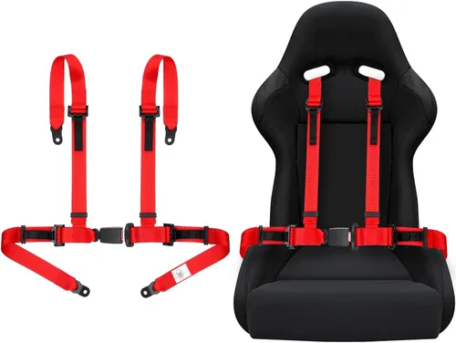 Yakitoko - Juego de arnés de seguridad universal de 4 puntos, 5 cm, para Go Kart, UTV, ATV, rojo para carreras