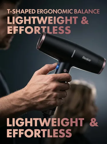 Miniatura 7 de Secador de pelo iónico profesional Realair® con difusor • Secador de iones negativos • Adecuado para todo tipo de cabello • Control inteligente