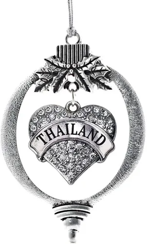Miniatura 219 de Inspired Silver Adornos festivos de dije de corazón pave de plata con circonitas cúbicas