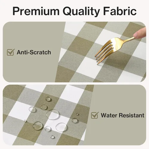 Miniatura 5 de Mantel a cuadros rectangular de gingham, impermeable, sin arrugas, manteles de búfalo a cuadros para mesa, lavables para comedor, fiestas y picnic