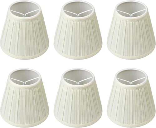 Miniatura 8 de Ruiever Paquete de 6 pantallas pequeñas con clip para bombilla, pantalla de lámpara de tela, parte inferior 5.9'' x parte superior 3.54'' x altura