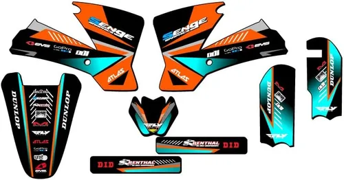 Miniatura 7 de 2002-2008 SX 65 SURGE Black Senge Kit de base gráfica compatible con KTM