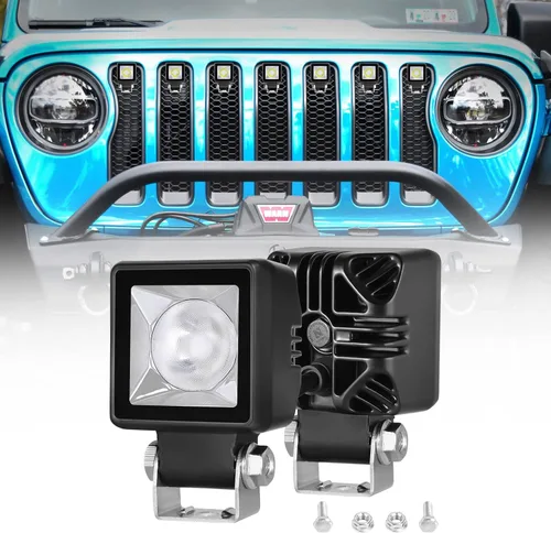 Luces LED con DRL 3 modos de haz puntual de 2 pulgadas, luces LED de conducción IP68, impermeable, cuadrada, zanja auxiliar, luces de trabajo
