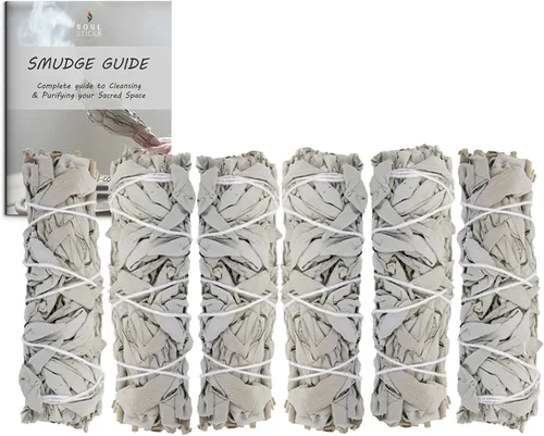 Miniatura 14 de SOUL STICKS Paquete de 3 Palos de Salvia Blanca Orgánica de 4 Pulgadas para Sahumerio Cantidades a Granel para Limpieza del Hogar, Meditación